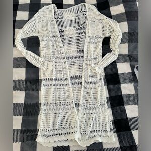 🚨3 for $30🚨 White Crochet Knit Cardigan